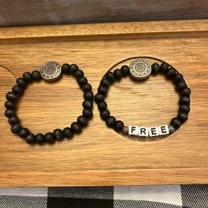 Pair of bracelets- letter bracelet and accent bracelet